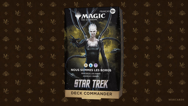 We Are the Borg Commander deck on the official MoxCards brown and gold background