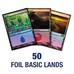 50 random FOIL Basic Lands