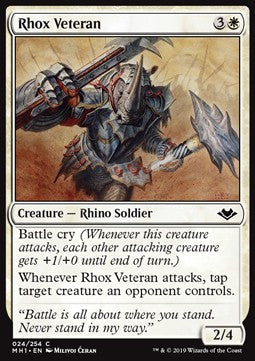 Rhox Veteran - Modern Horizons (Common) [MH1-24]