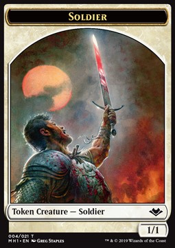 Soldier Token (W 1/1) // Rhino Token (G 4/4) - Modern Horizons (Token) [MH1-T 04/13]