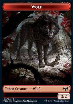 Wolf Token (Red 3/2) - Innistrad: Crimson Vow: Extras (Token) [XVOW-T11]