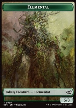 Elemental Token (G 5/3) // Bird Token (B 2/2) - Duskmourn: House of Horror: Tokens (Token) [TDSK-CT 9/5]