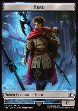 Hero Token (W 1/1) // Bird Token (G 2/2) (V.2) - Magic: The Gathering - FINAL FANTASY: Tokens (Token) [TFIN-T 7/16]