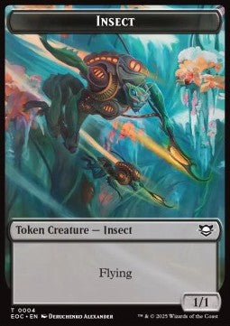 Insect Token (B 1/1 Flying) // Elemental Token (G 5/3) - Edge of Eternities: Tokens (Token) [TEOE-CT 4/7]