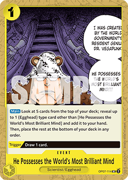 He Possesses the World's Most Brilliant Mind (OP07-114) (V.1) - The Best Vol.2 (Uncommon) [PRB02-OP07-114]
