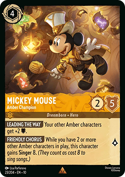 Mickey Mouse - Amber Champion - Whispers in the Well (Rare) [10WHI-023]
