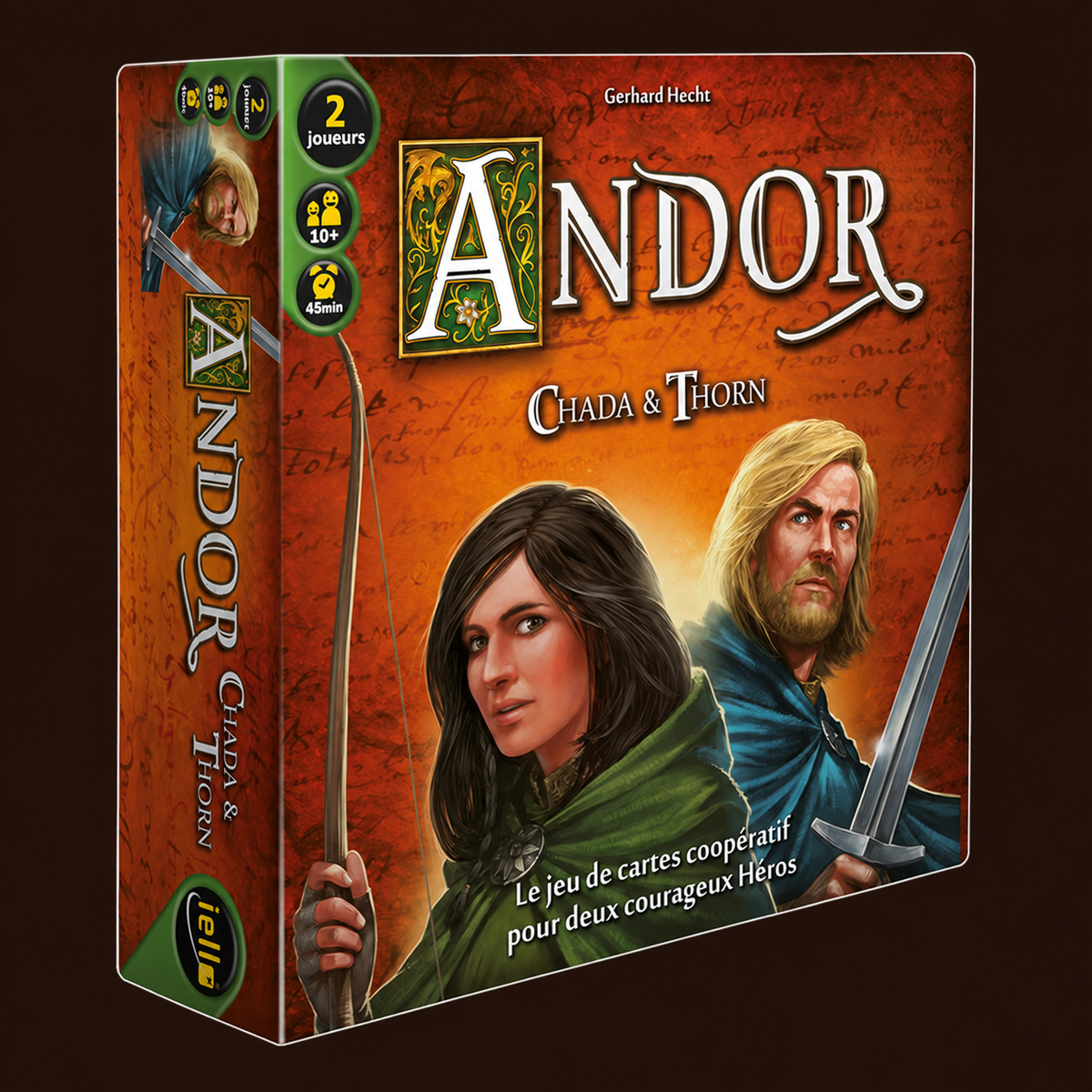 Andor Chada & Thorn game — dark brown background with a fine light outline