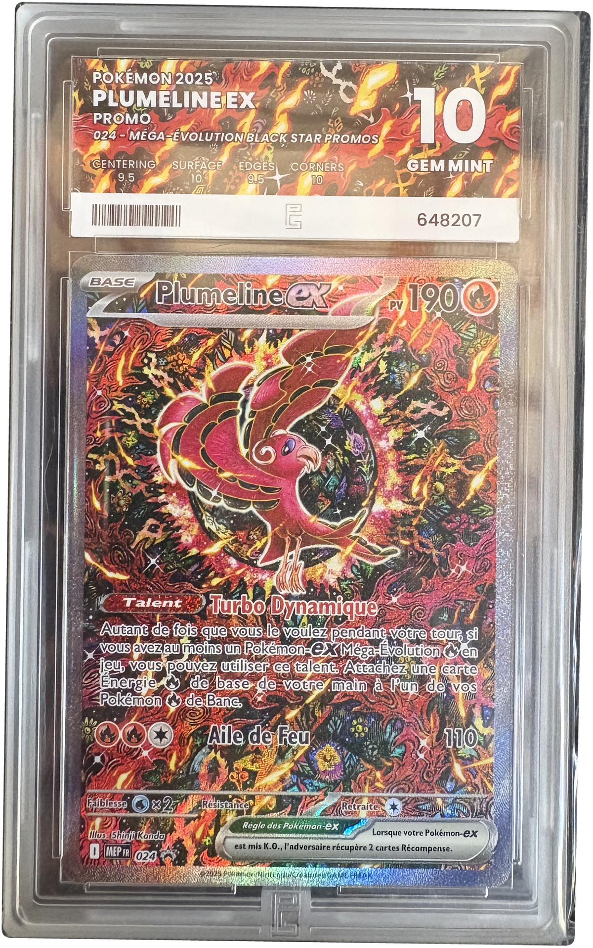[PG10] Oricorio ex — MEP 024 — Black Star Promo — FR — photo réelle, contour du boîtier détouré, fond transparent.