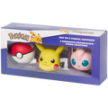 Pokémon — Coffret bleu de 3 embouts de crayon : Poké Ball, Pikachu et Rondoudou