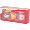 Pokémon — Coffret rouge de 3 gommes 3D : Poké Ball, Pikachu et Rondoudou